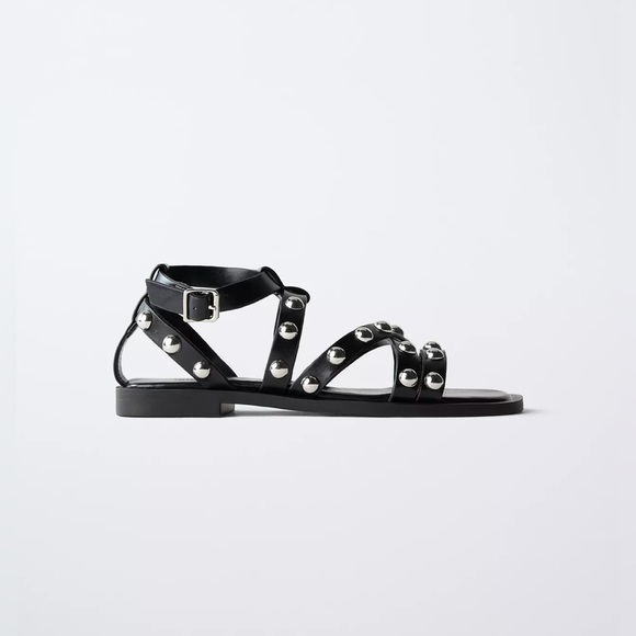 ZARA STUDDED SANDALS
Color: Black * Size: 37 (9.3 inches) - Picture 1 of 8